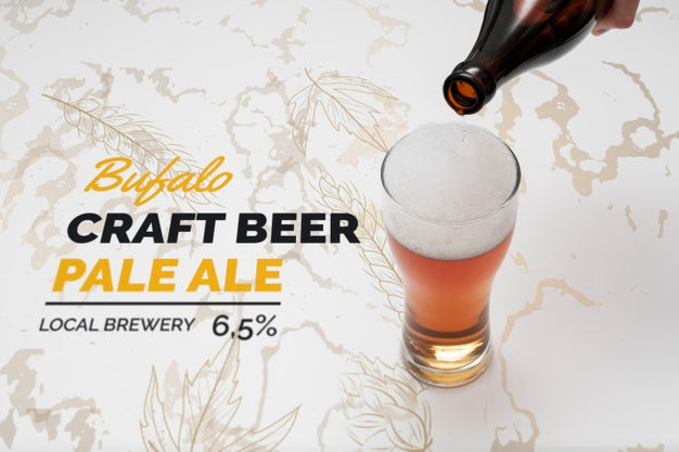 Free Craft Beer Poured In Glass With Mock-Up Psd