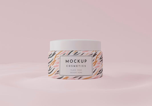 Free Cream Container Mockup Psd