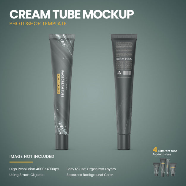 Free Cream Tube Mockup Psd