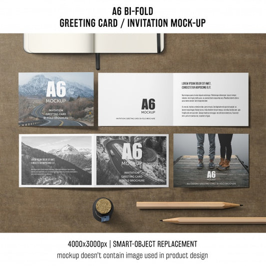 Free Creative A6 Bi-Fold Invitation Card Template Psd