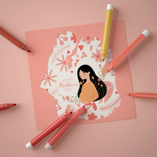 Free Creative Arrangement For Mother'S Day Scene Creator With Card Psd