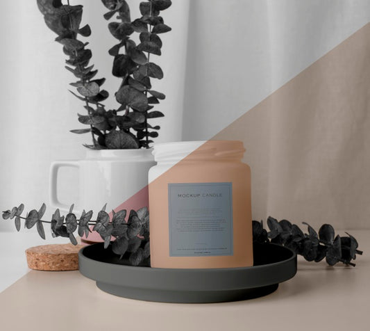 Free Creative Arrangement Of Mock-Up Candle Packaging Psd