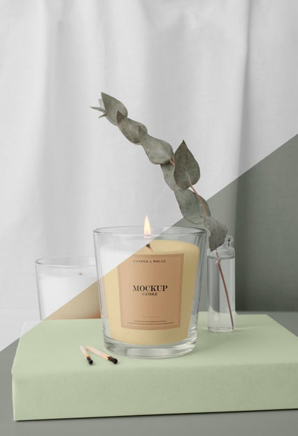 Free Creative Arrangement Of Mock-Up Candle Packaging Psd