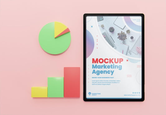Free Creative Business Arrangement With Tablet Mock-Up Psd