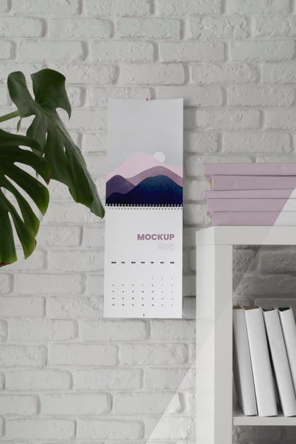 Free Creative Mock-Up Calendar Composition Psd