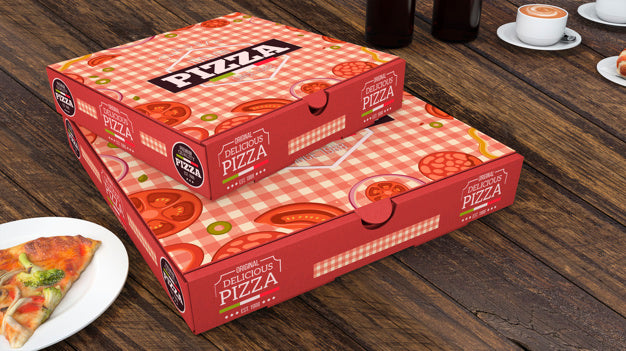 Free Creative Pizza Boxes Mockup Psd