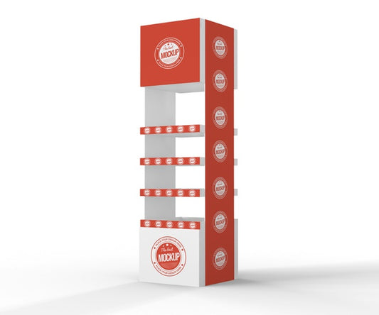 Free Creative Red Exhibitor Mock-Up Psd