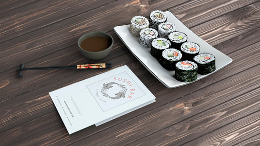 Free Creative Sushi Bar Menu Mockup Psd