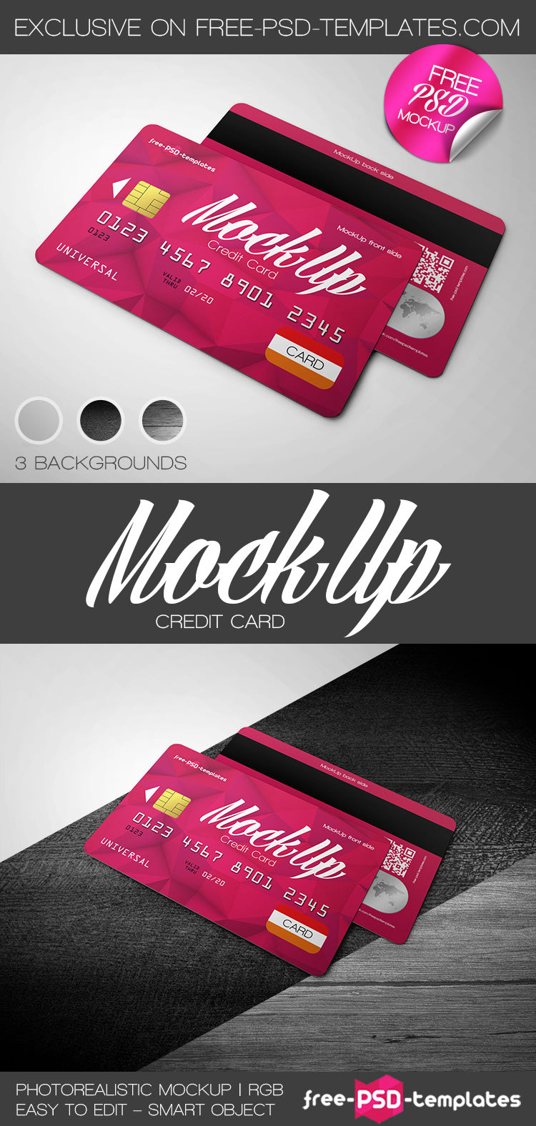 Free Credit Card Mock-Up In Psd