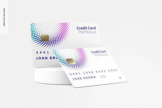 Free Credit Cards With Round Stone Mockup Psd