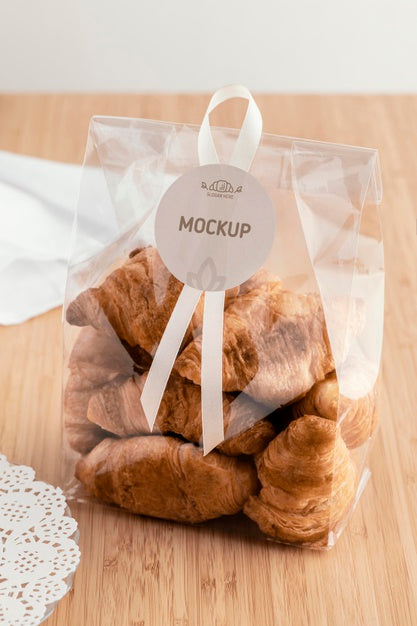 Free Croissants In Transparent Packaging Psd