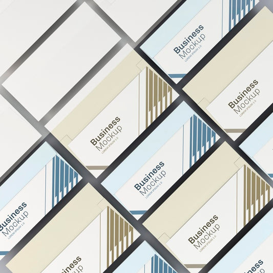 Free Crowd Of Blue And Golden Business Cards Psd