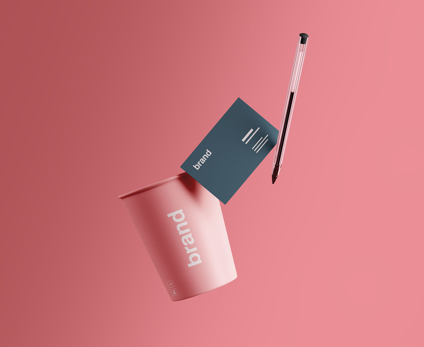 Free Cup & Business Card Branding Mockup