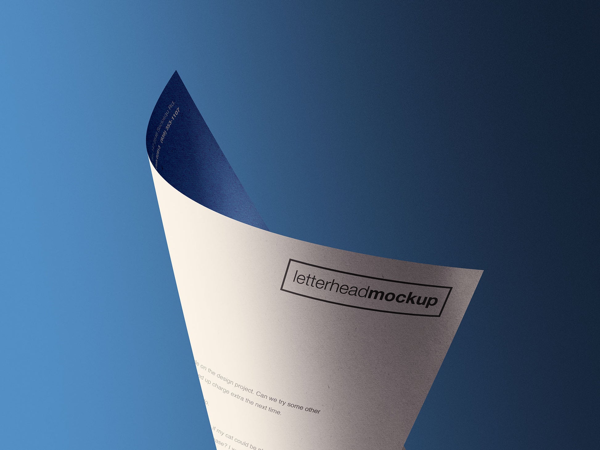 Free Curled A4 Letterhead Paper Mockup