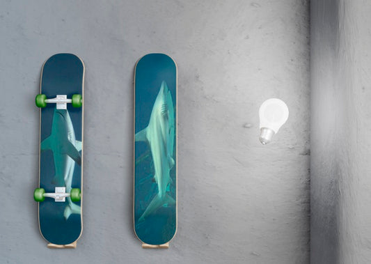 Free Customizable Wooden Skateboards With Mock-Up Psd