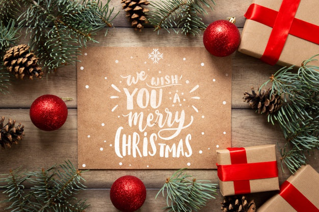 Free Cute Christmas Gifts With Mock-Up Psd