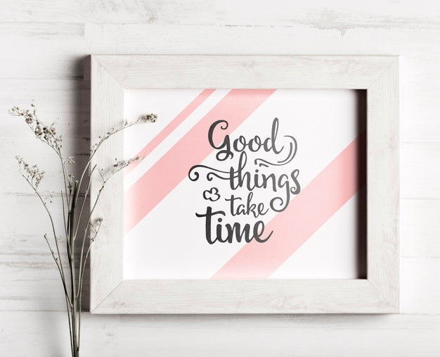 Free Cute Frame With Motivational Quote Psd