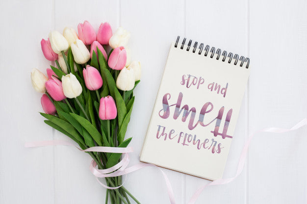 Free Cute Message On Notebook Spring Concept Psd