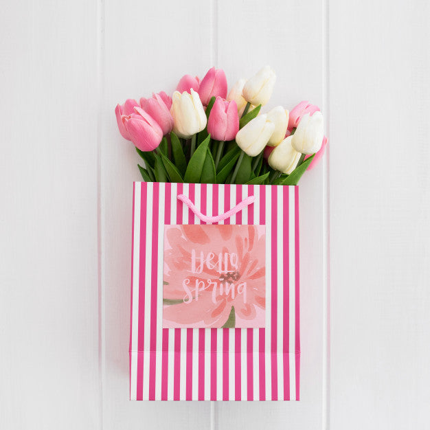 Free Cute Message On Square Paper Nature Spring Concept Psd