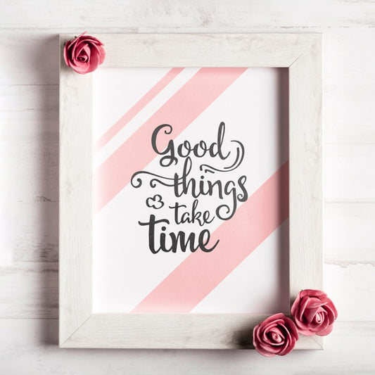 Free Cute Motivational Frame With Quote Psd