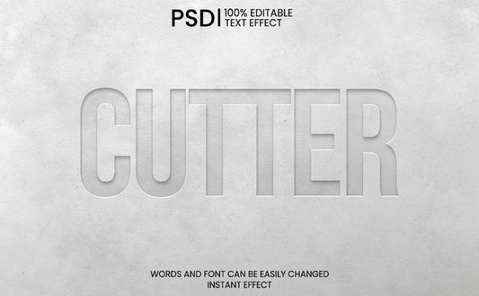Free Cutter Paper Text Effect Psd