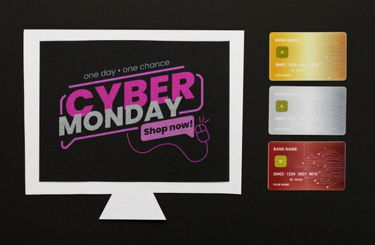 Free Cyber Monday Concept Computer Mock-Up Psd