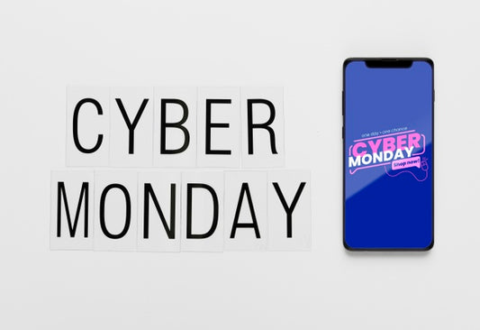 Free Cyber Monday Concept Smartphone Mock-Up Psd