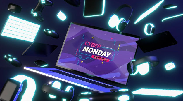 Free Cyber Monday Sale Mock-Up Psd