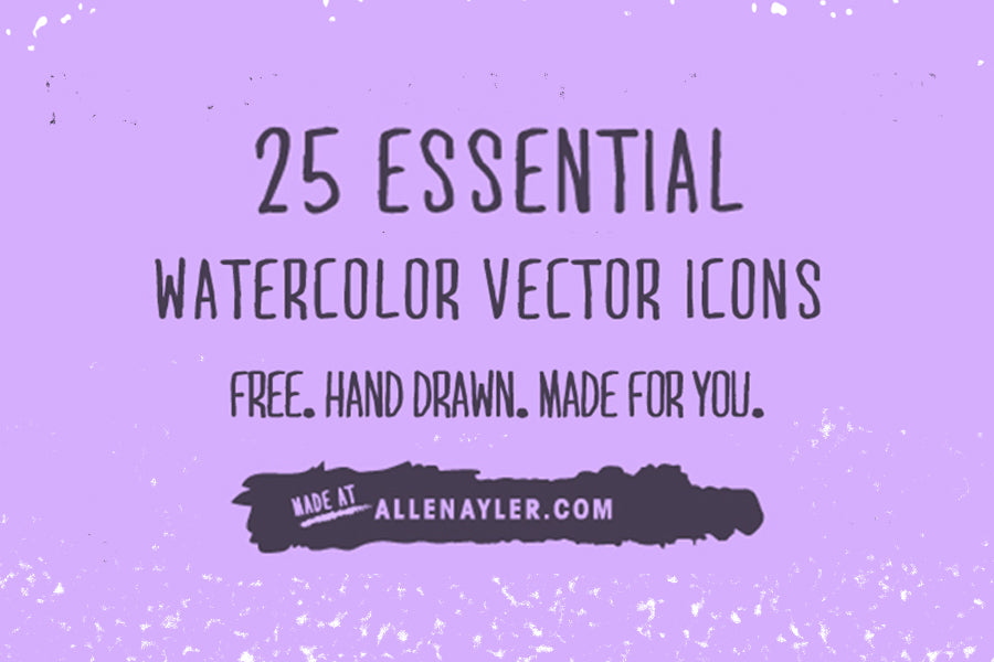 Free Watercolor Vector Icon Set