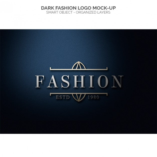 Free Dark Fashion Logo Mock Up Psd