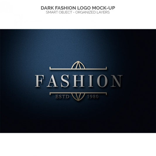 Free Dark Fashion Logo Mock Up Psd