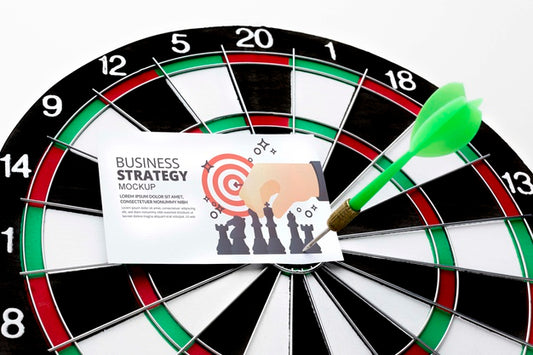 Free Darts Game With Arrow And Card Mock-Up Psd