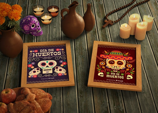 Free Day Of Dead Traditional Mexican Mock-Ups Psd