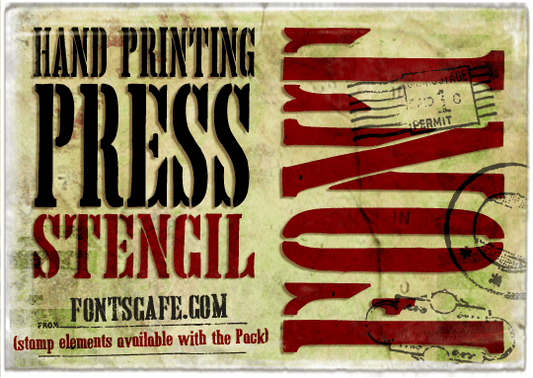Free Hand Printing Press Stencil_dem Font