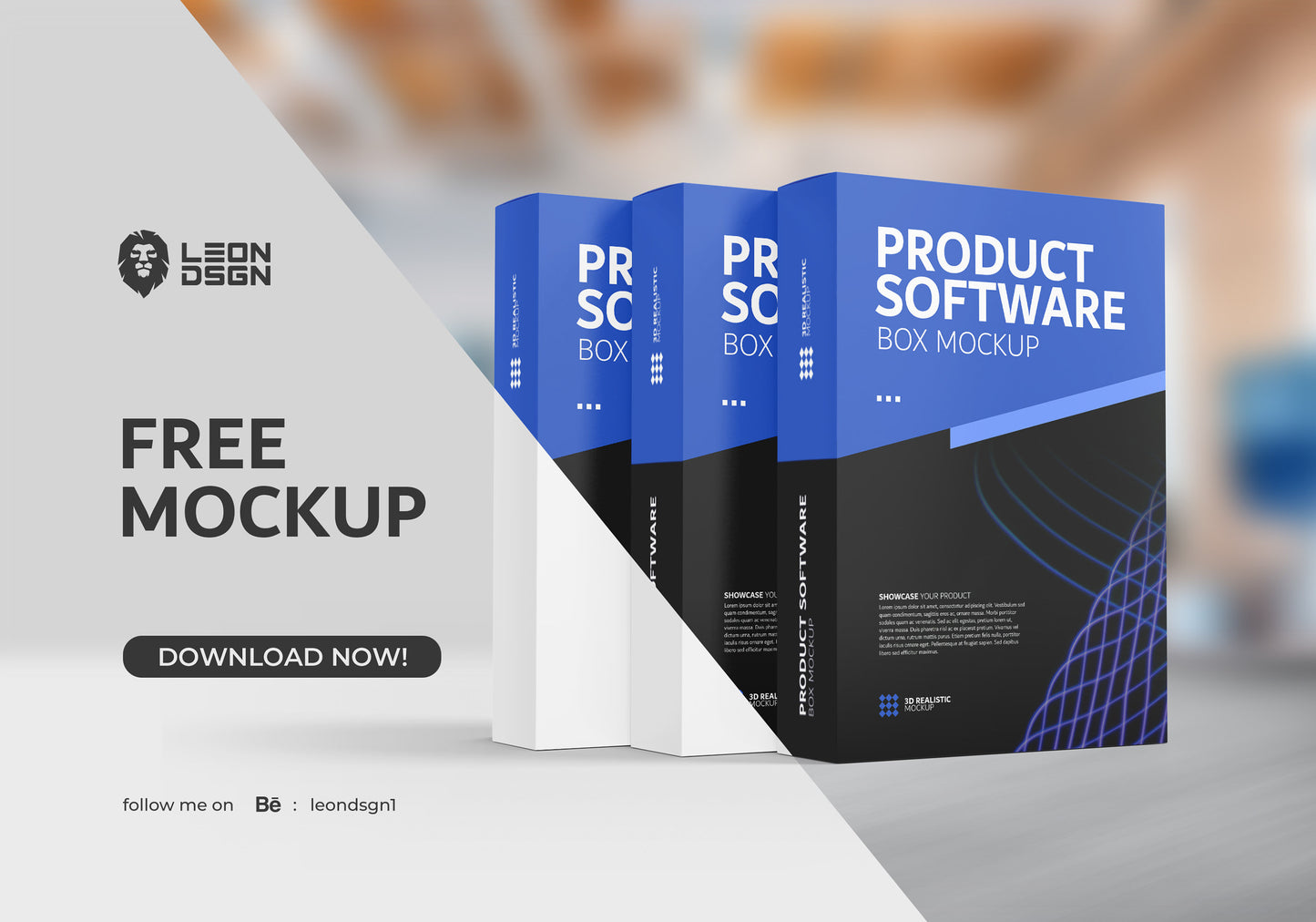 Free Software Product Box Mockup PSD