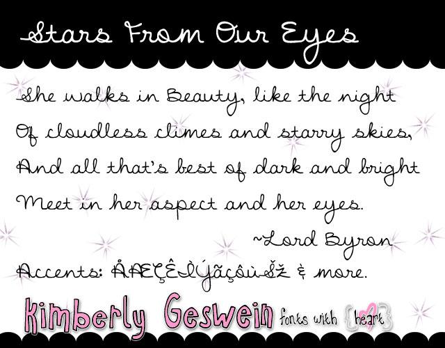Free Stars From Our Eyes Font