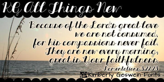 Free KG All Things New Font