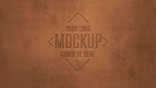 Free Debossed Logo On Brown Leather Mockup Psd
