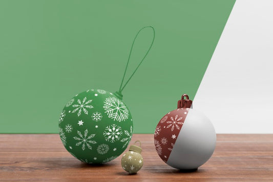Free Decorated Christmas Globes Arrangement Psd