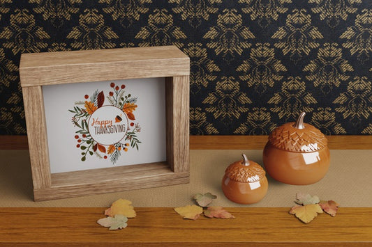 Free Decorations On Thanksgiving Day Mock-Up Psd