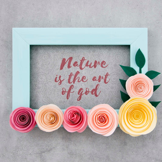 Free Decorative Floral Frame With Positive Quote Psd