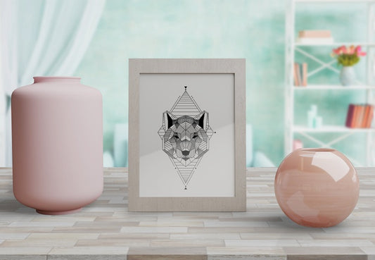 Free Decorative Frame Mockup On Table At Home Psd
