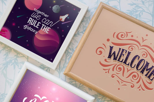 Free Decorative Frame Mockup With Quote Concept Psd