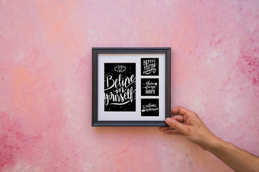 Free Decorative Quote And Frame Mockup Concept Psd