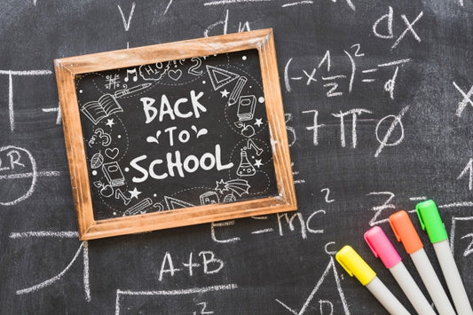 Free Decorative Slate Mockup With Back To School Concept Psd
