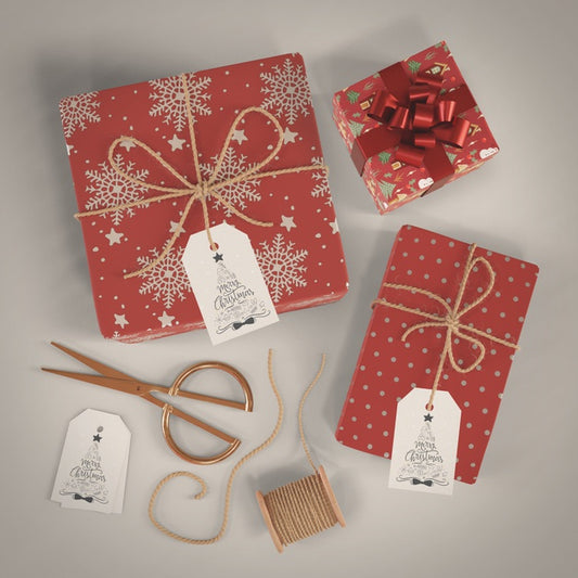 Free Decorative Wrapping Gifts For Christmas Psd