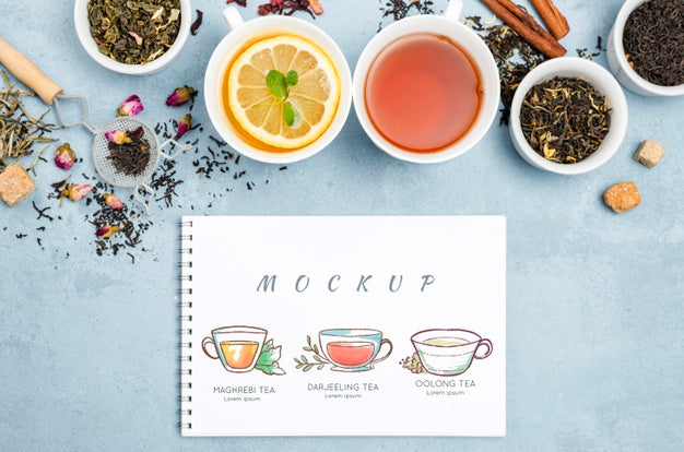 Free Delicious Aromatic Tea Concept Mock-Up Psd