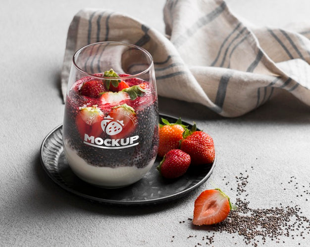 Free Delicious Breakfast With Strawberries Psd