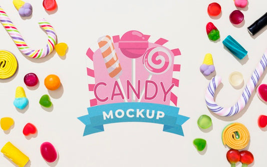 Free Delicious Candy Concept Mock-Up Psd