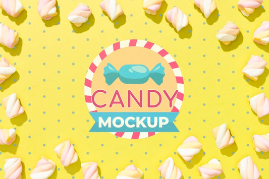 Free Delicious Candy Concept Mock-Up Psd